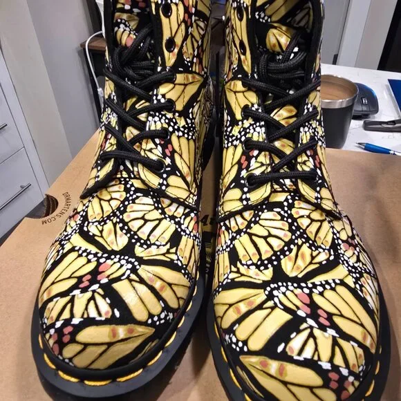 Dr. Martens 1460 Butterfly Print Suede Boots Men's Size 10 RARE NEW - Picture 9 of 16